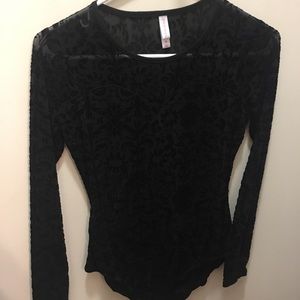 Black velvet bodysuit